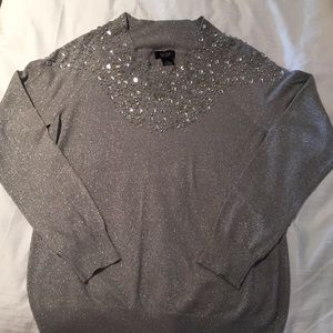 Silver rhinestone sweater